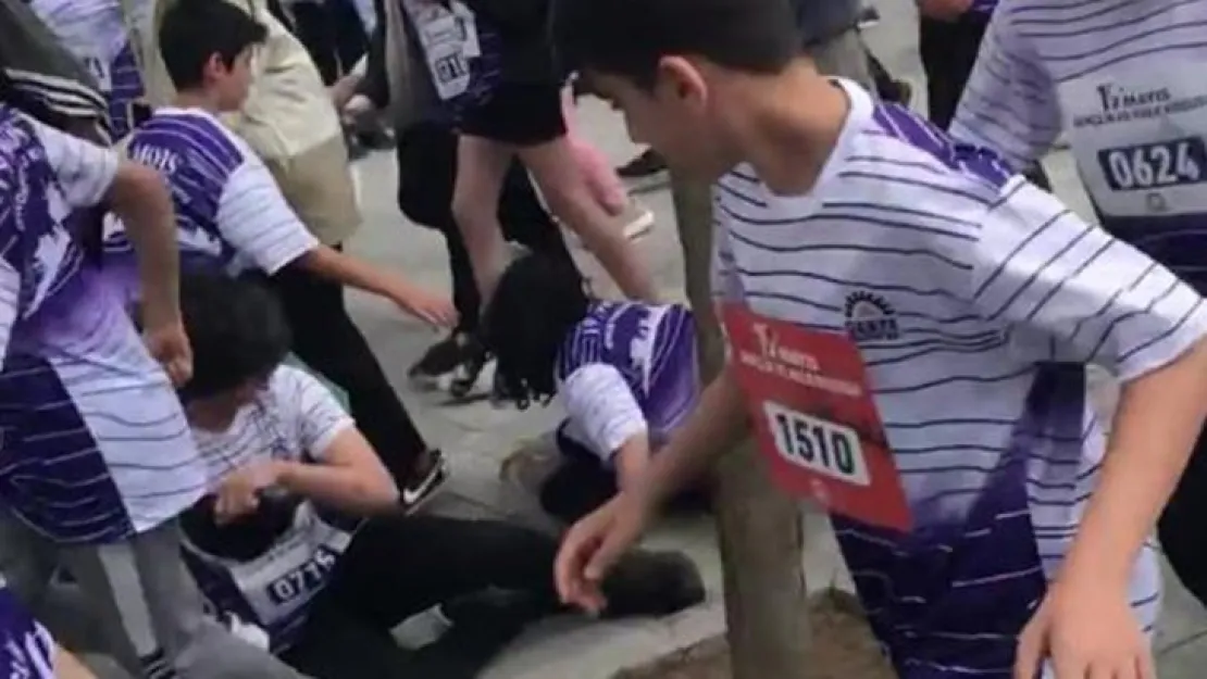 19 Mayıs koşusunda öğrenciler zor anlar yaşadı