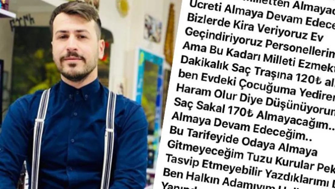 Berber fiyatlara isyan etti: Dükkanıma asmayacağım!