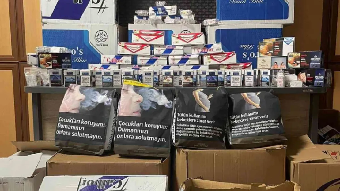 Binlerce gümrük kaçağı makaron ele geçirildi