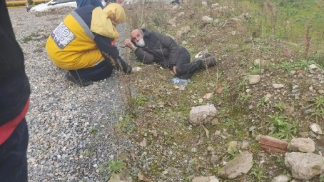 Boş arazide hareketsiz yatan şahıs vatandaşları korkuttu