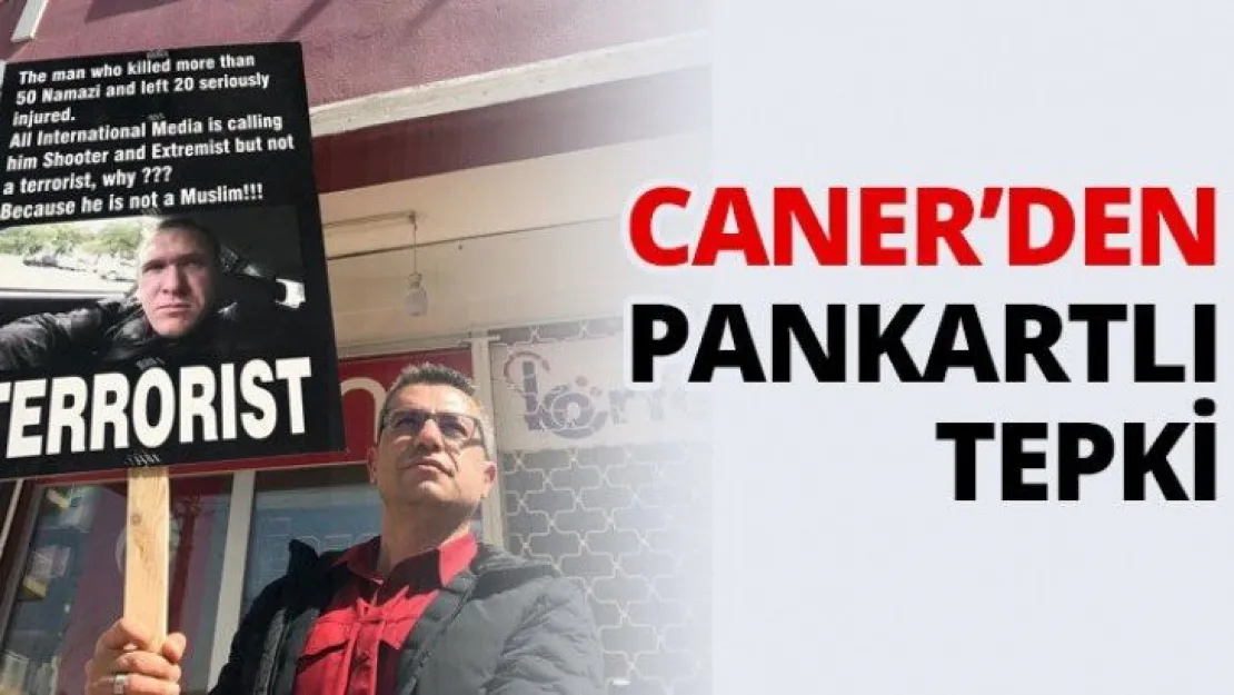 Caner'den pankartlı tepki