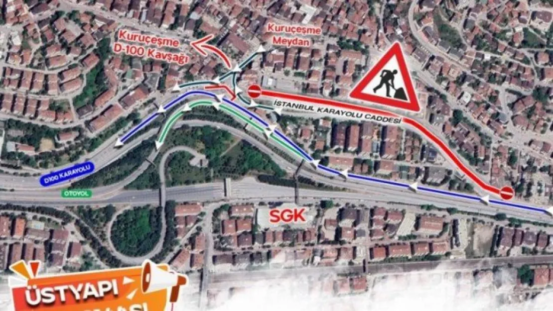 D-100'deki o mevki araç trafiğine kapanıyor