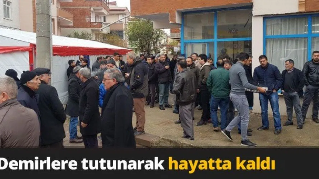 Demirlere tutunarak hayatta kaldı