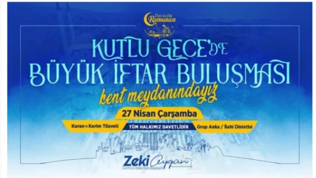 Derince Belediyesi'nin iftarı Kadir Gecesi'nde 