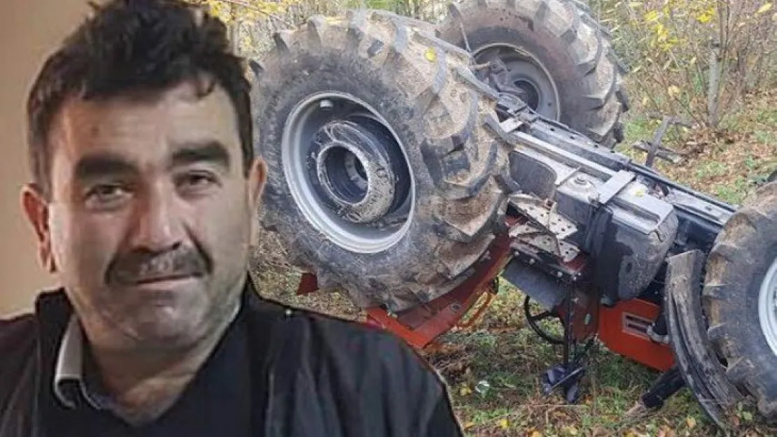 Devrilen traktörün altında kaldı!