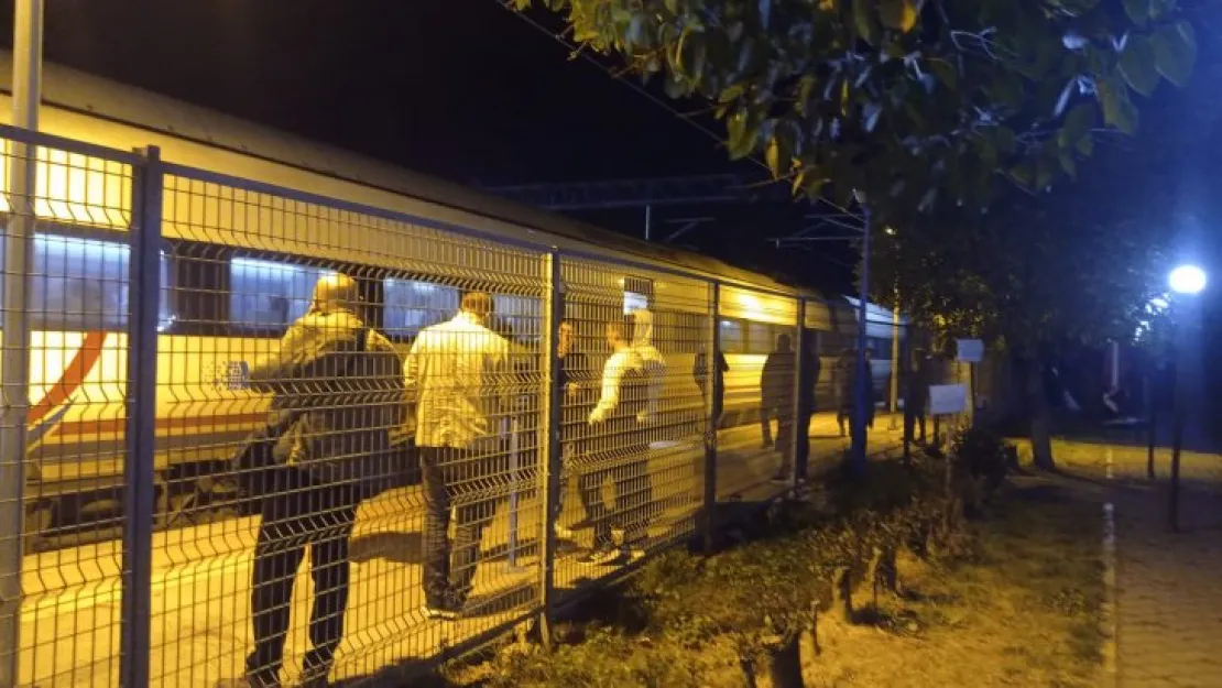 Elektrik direği devrilince tren seferi durdu