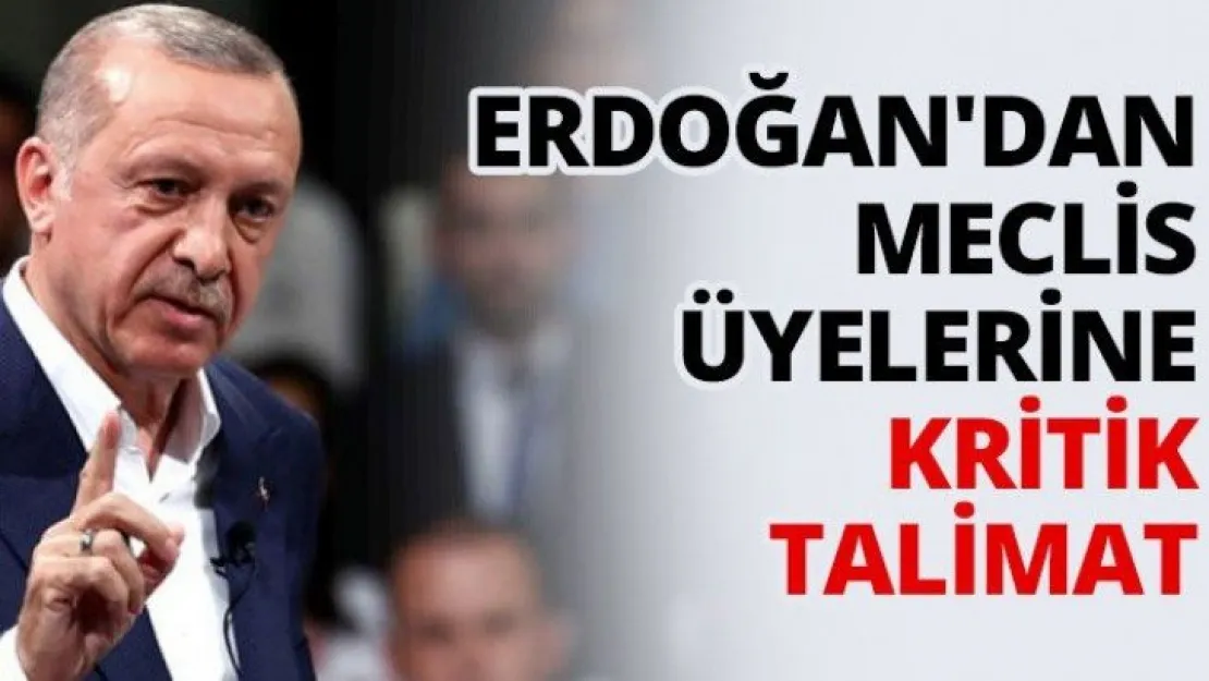 Erdoğan'dan meclis üyelerine kritik talimat