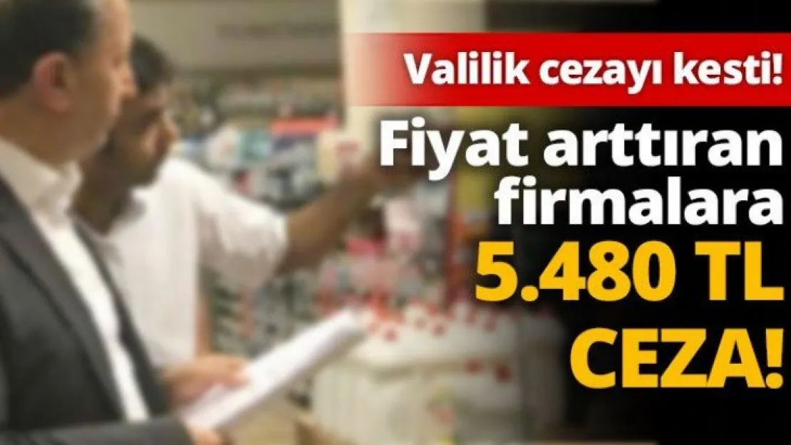 Fiyat arttıran firmalara 5.480 TL CEZA!