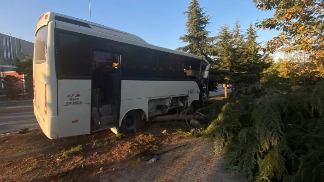 Freni patlayan servis midibüsü ağaçları biçti: yaralılar var