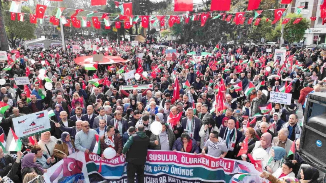 Binlerce kişi Filistin için yürüdü