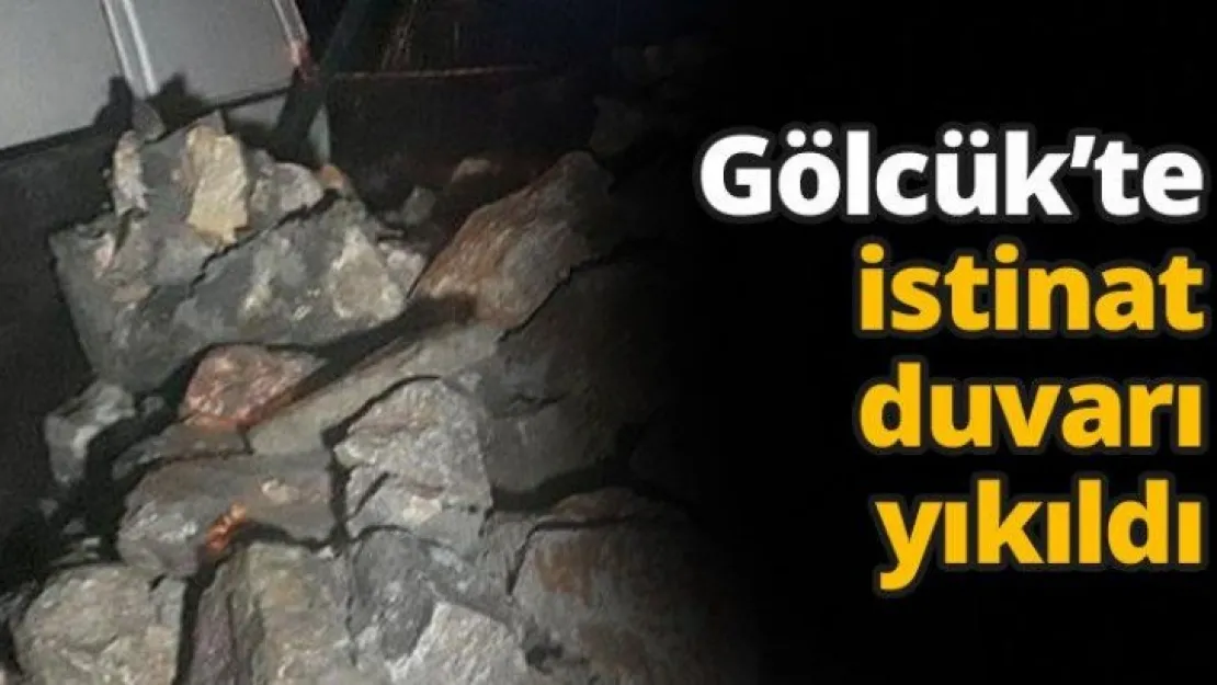 Gölcük'te istinat duvarı yıkıldı