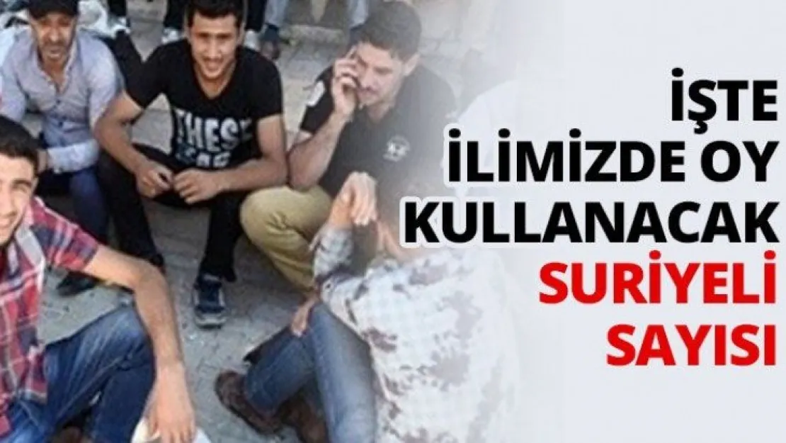 İşte ilimizde oy kullanacak Suriyeli sayısı