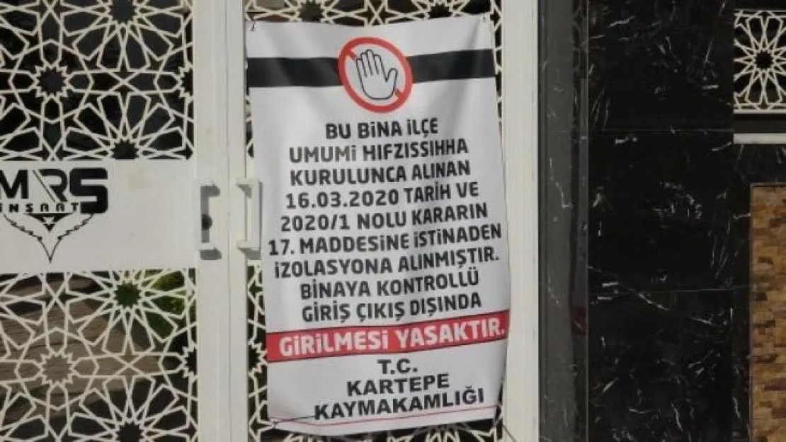 Kartepe'de 16 daireli site, izolasyona alındı!