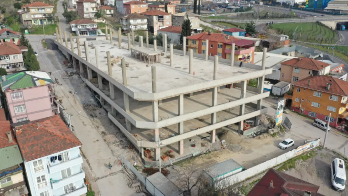 Katlı otoparkta kaba inşaat bitti