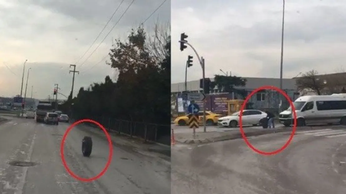 Kocaeli'de kamyondan fırlayan tekerlek yollarda!