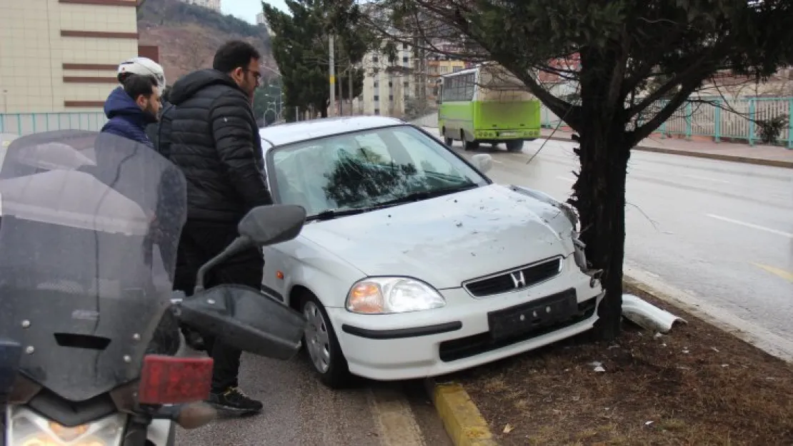 Kocaeli'de otomobil ağaca çarptı