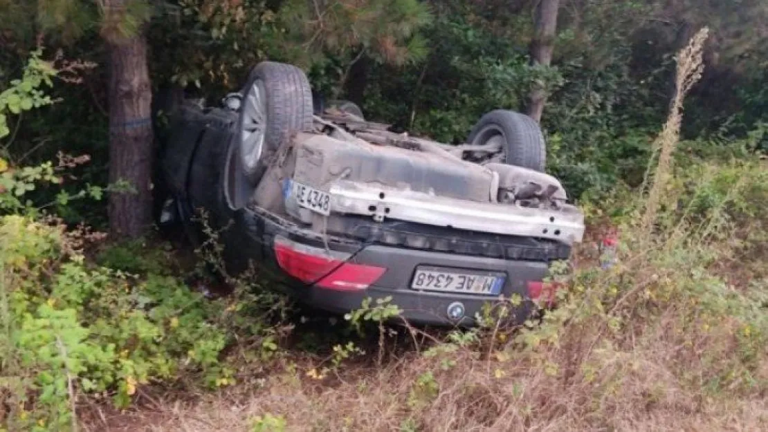 Kocaeli'de otomobil takla attı: 1 yaralı!