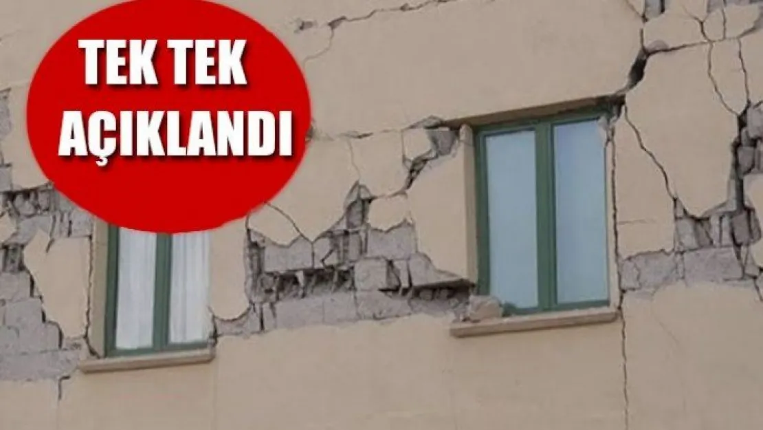 Kocaeli'deki ağır hasarlı binalar hangileri?