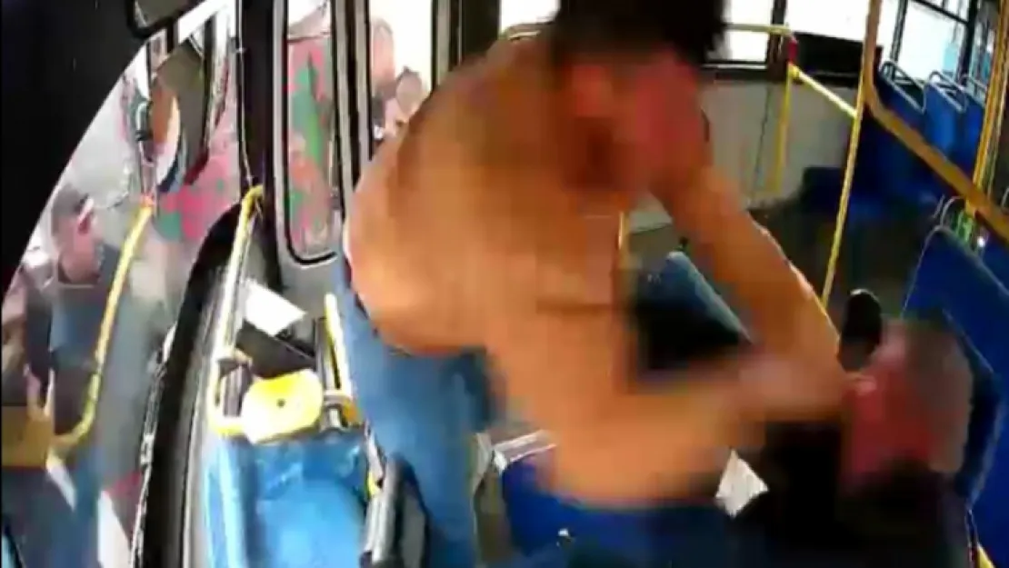 Kocaeli'deki halk otobüsünde dehşet anları!