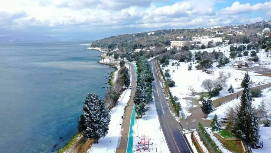 Kocaeli'nin kar manzarası mest etti