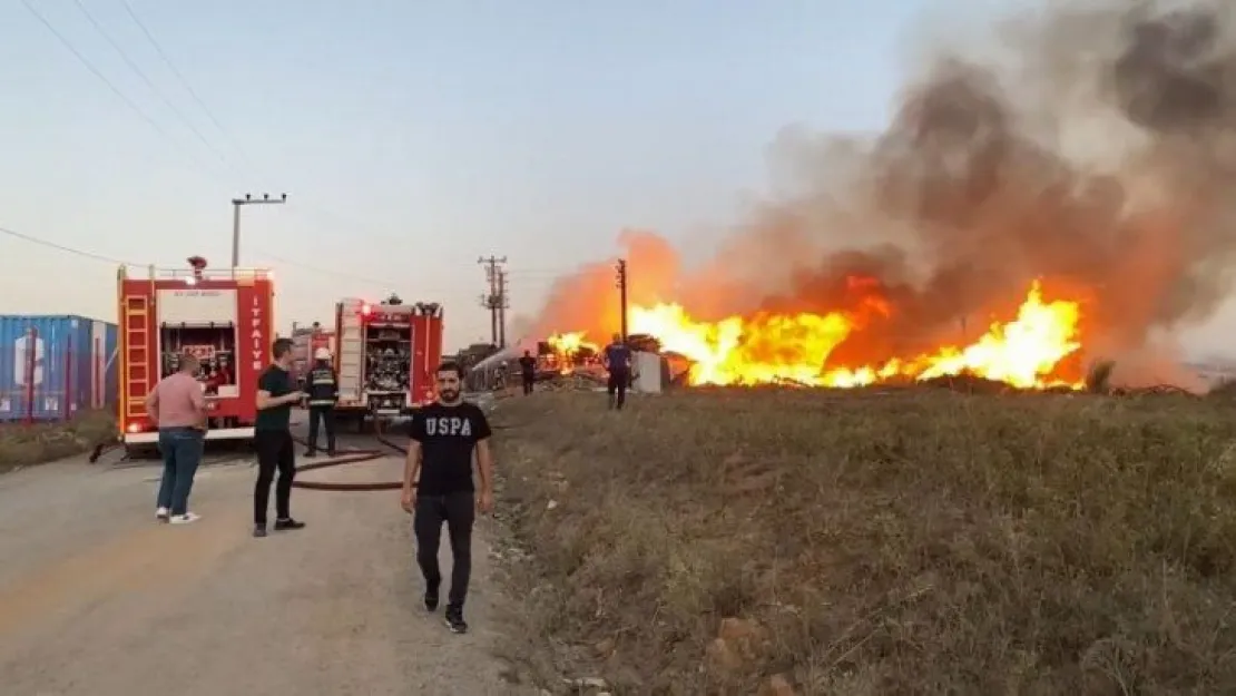 Kocaeli'de palet deposu alevlere teslim oldu!