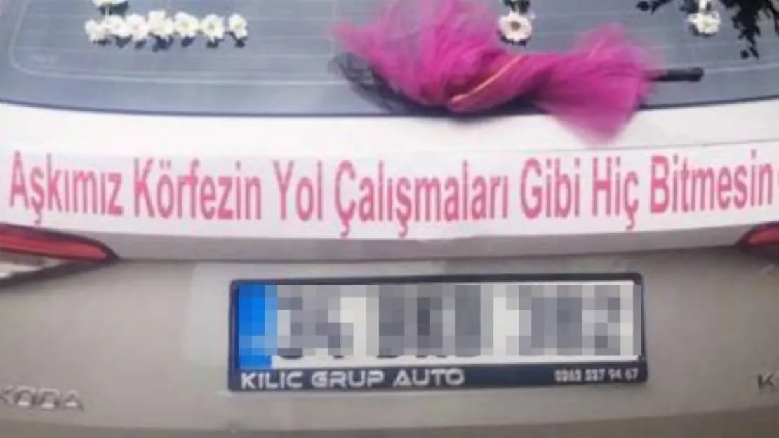 Körfez'in yolları, gelin arabası yazısı oldu!