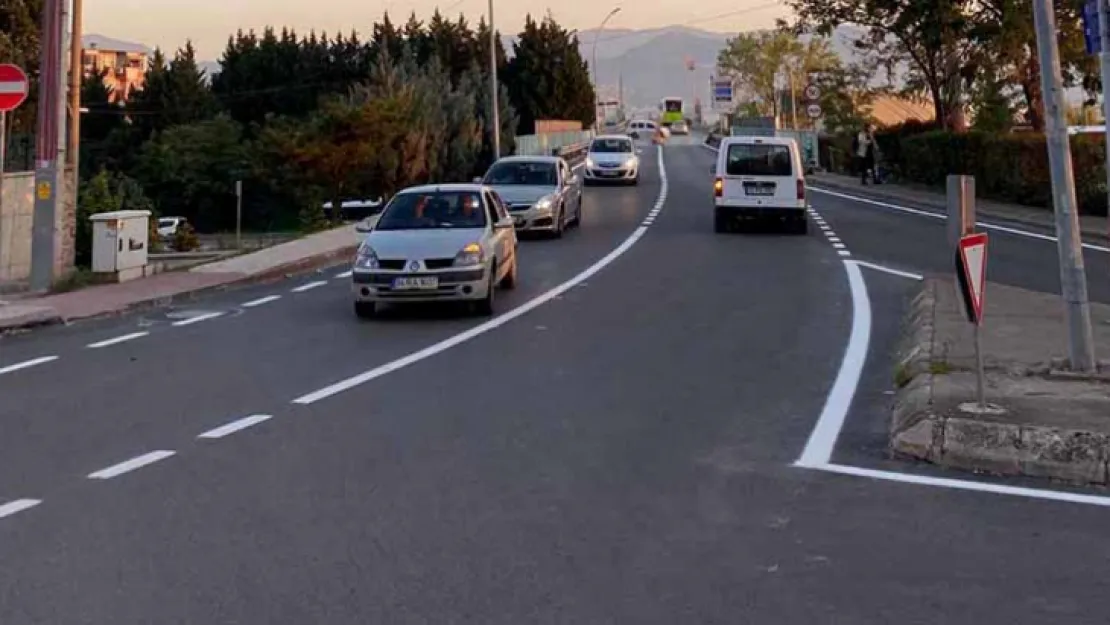 Kuruçeşme'de yol çizgileri çekildi