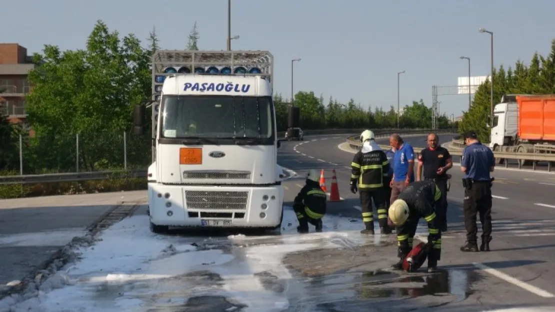 LPG yüklü kamyon faciadan döndü