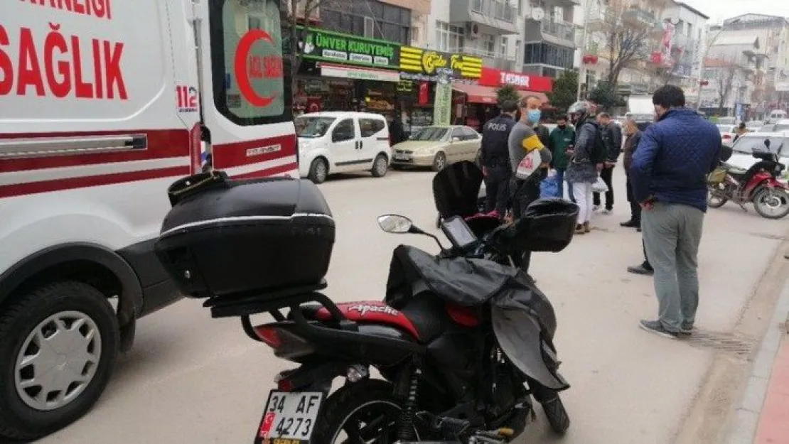 Motosikletin çarptığı kadın yaralandı