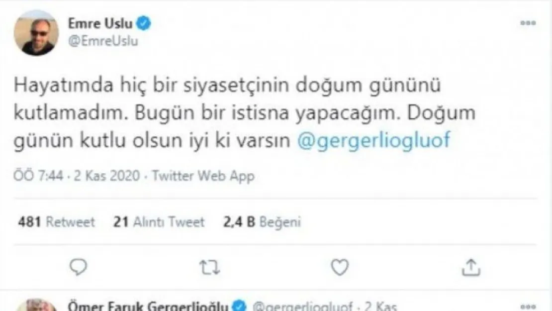 O FETÖ'cü Kocaeli Milletvekilinin doğum gününü kutladı