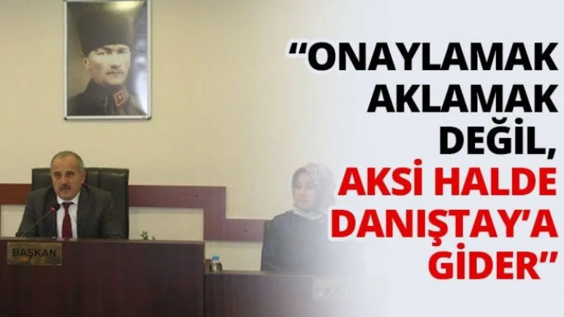 'Onaylamak aklamak değil,  Aksi halde Danıştay'a gider'