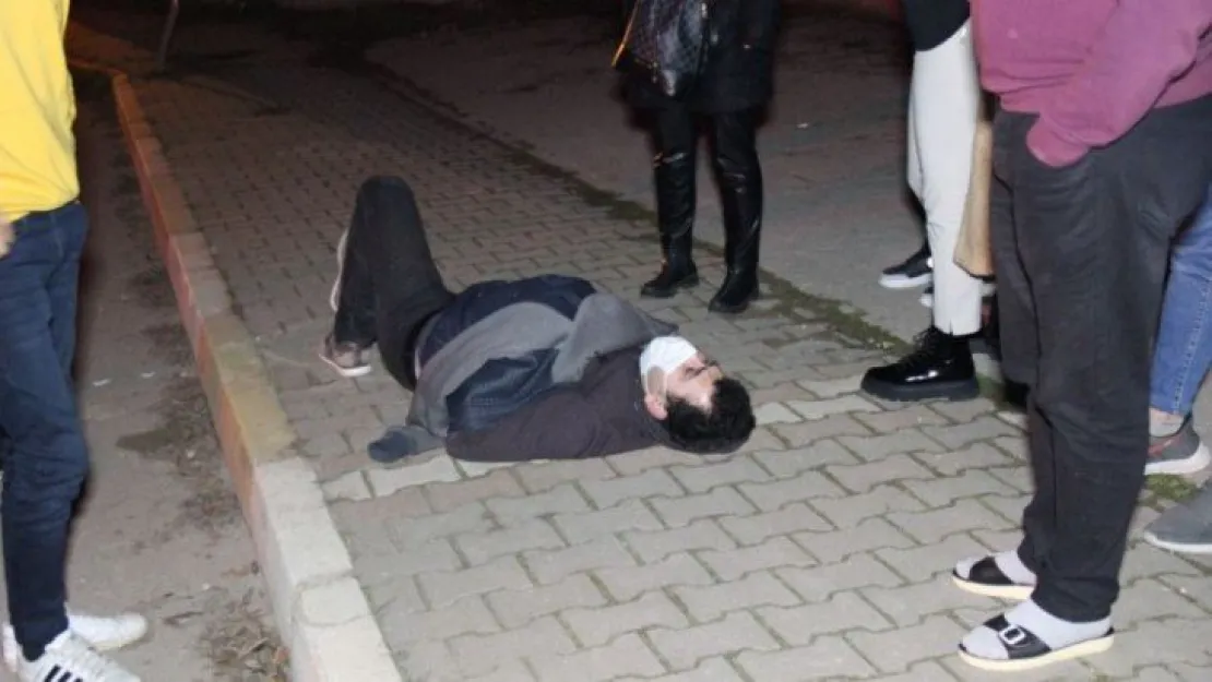 Otomobilin çarptığı bisikletli dakikalarca inledi 