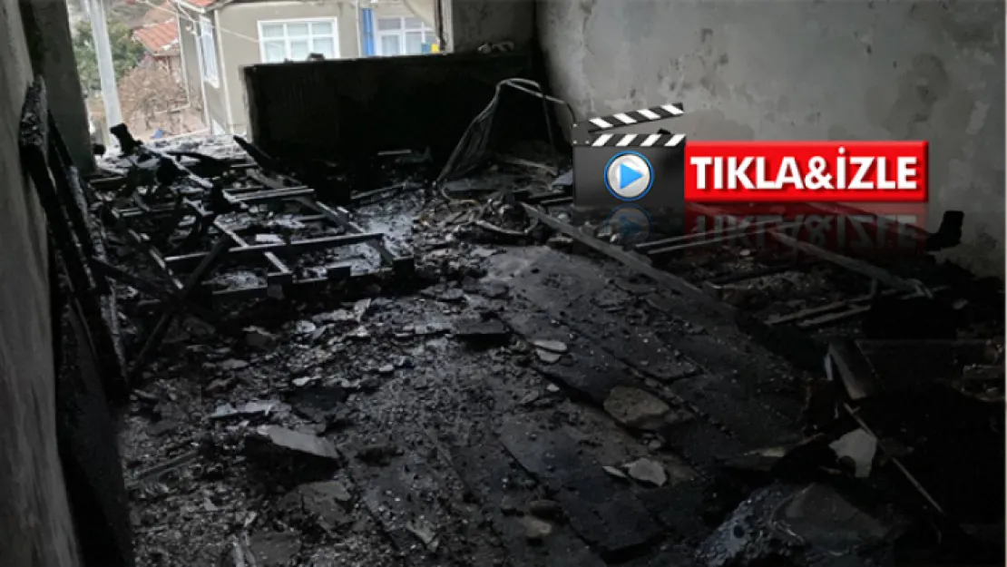 Patlamanın ardından ev ve eşyalar küle döndü