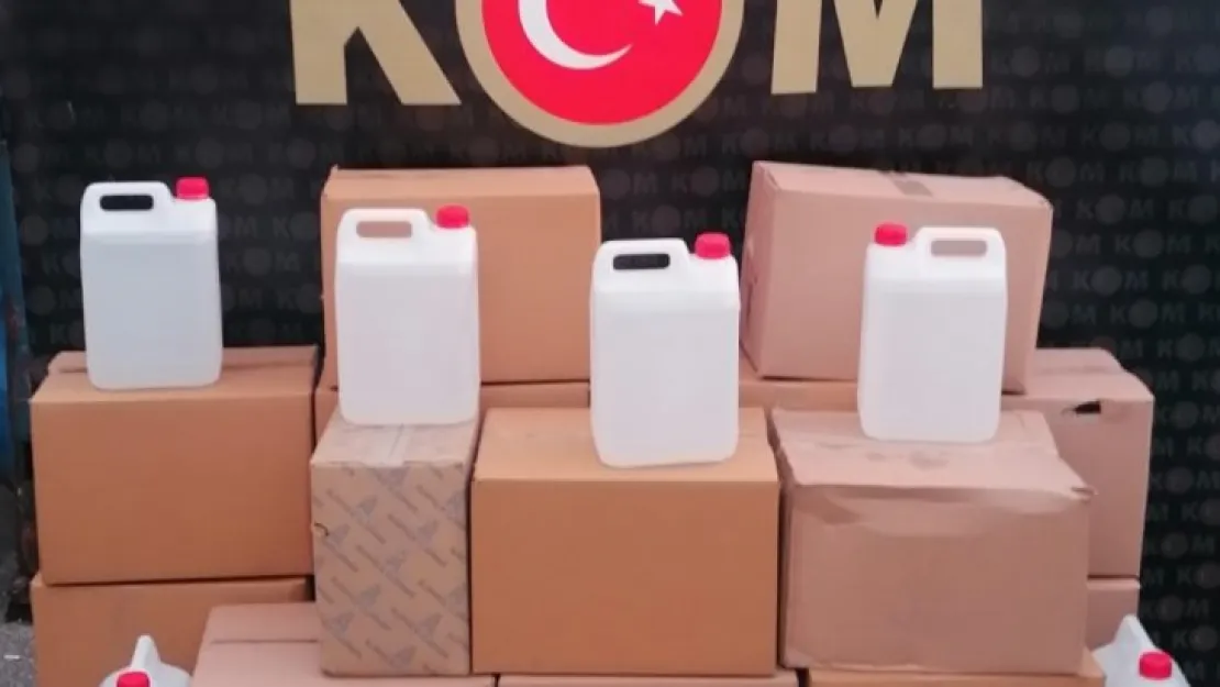 Araçtan 520 kilogram etil alkol çıktı