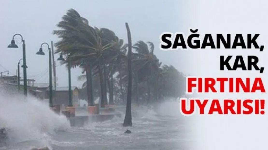 Sağanak,  kar, fırtına uyarısı!