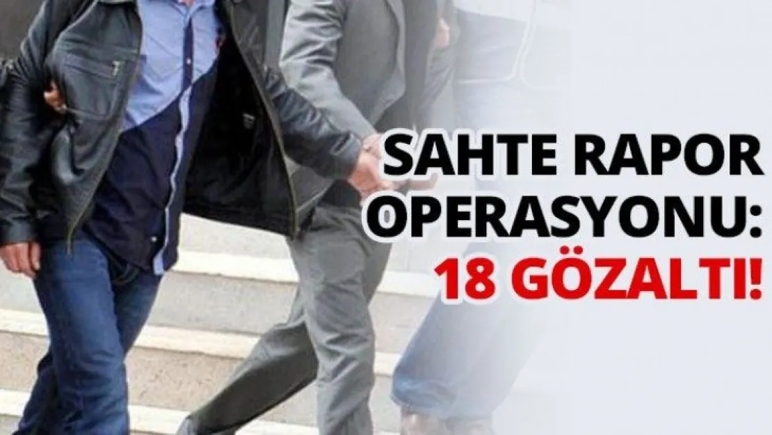 Sahte rapor operasyonu: 18 gözaltı!