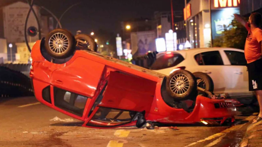 Takla atan otomobili bırakıp kaçtı