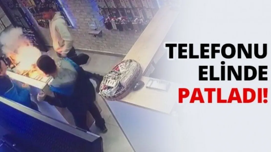 Telefonu elinde patladı!