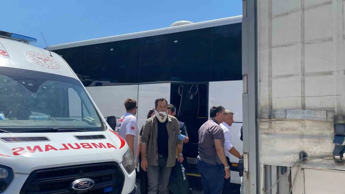 TEM'de 2 tır ve yolcu otobüsü kazaya karıştı: 1'i ağır 3 yaralı