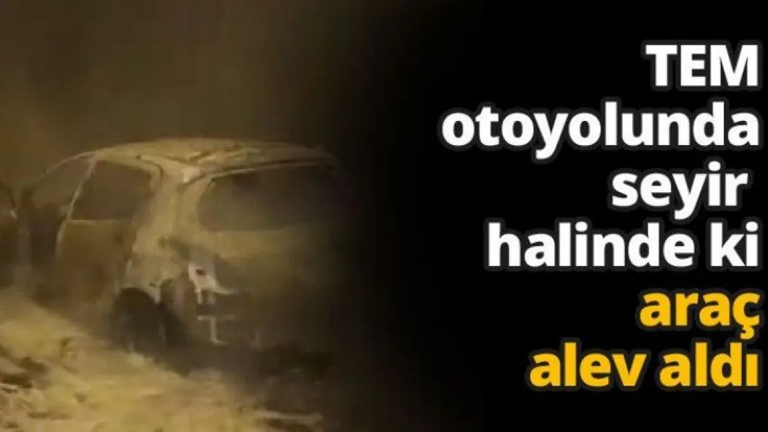 TEM otoyolunda seyir halinde ki araç alev aldı