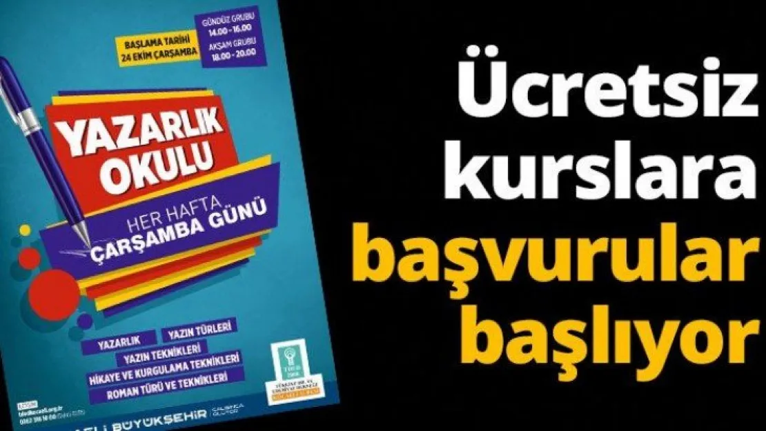 Ücretsiz kurslara başvurular başlıyor