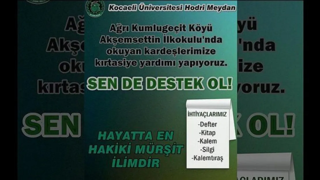 Üni-Hodri'den kırtasiye yardımı