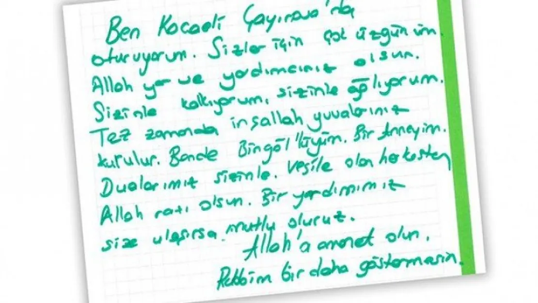 Yardım paketlerinden çıkan mektuplar duygulandırdı