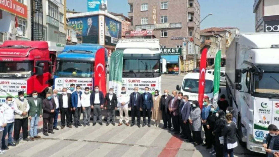 Yardım tırları Dilovası'ndan uğurlandı