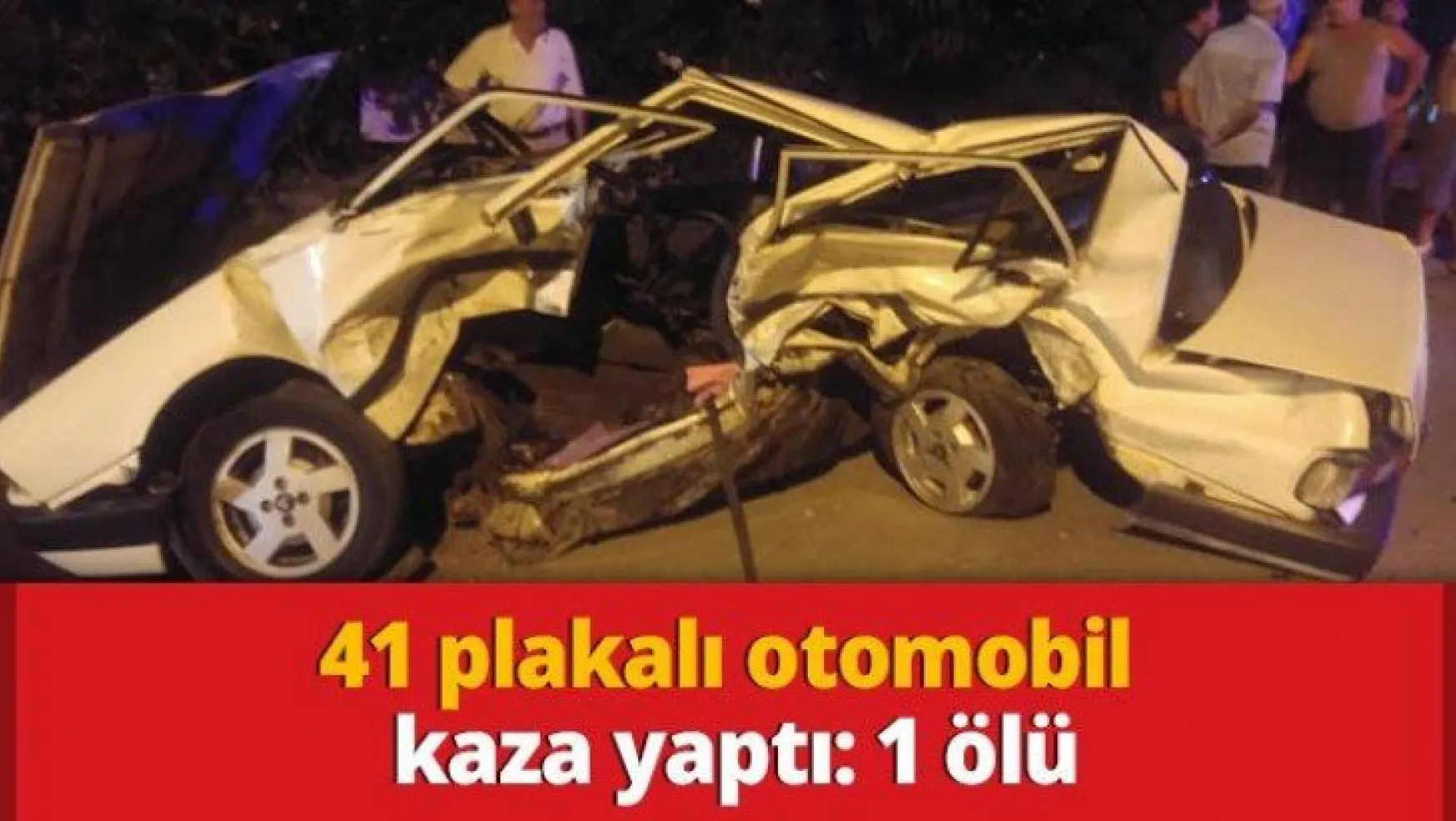 41 plakalı otomobil kaza yaptı: 1 ölü