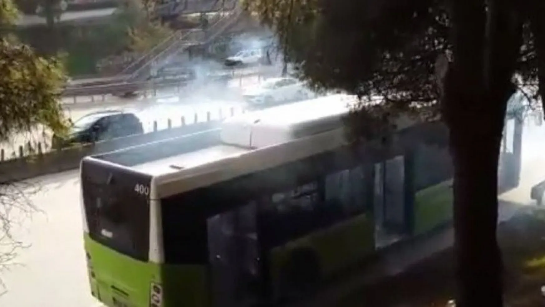 Kocaeli'de belediye otobüsünde yangın paniği!