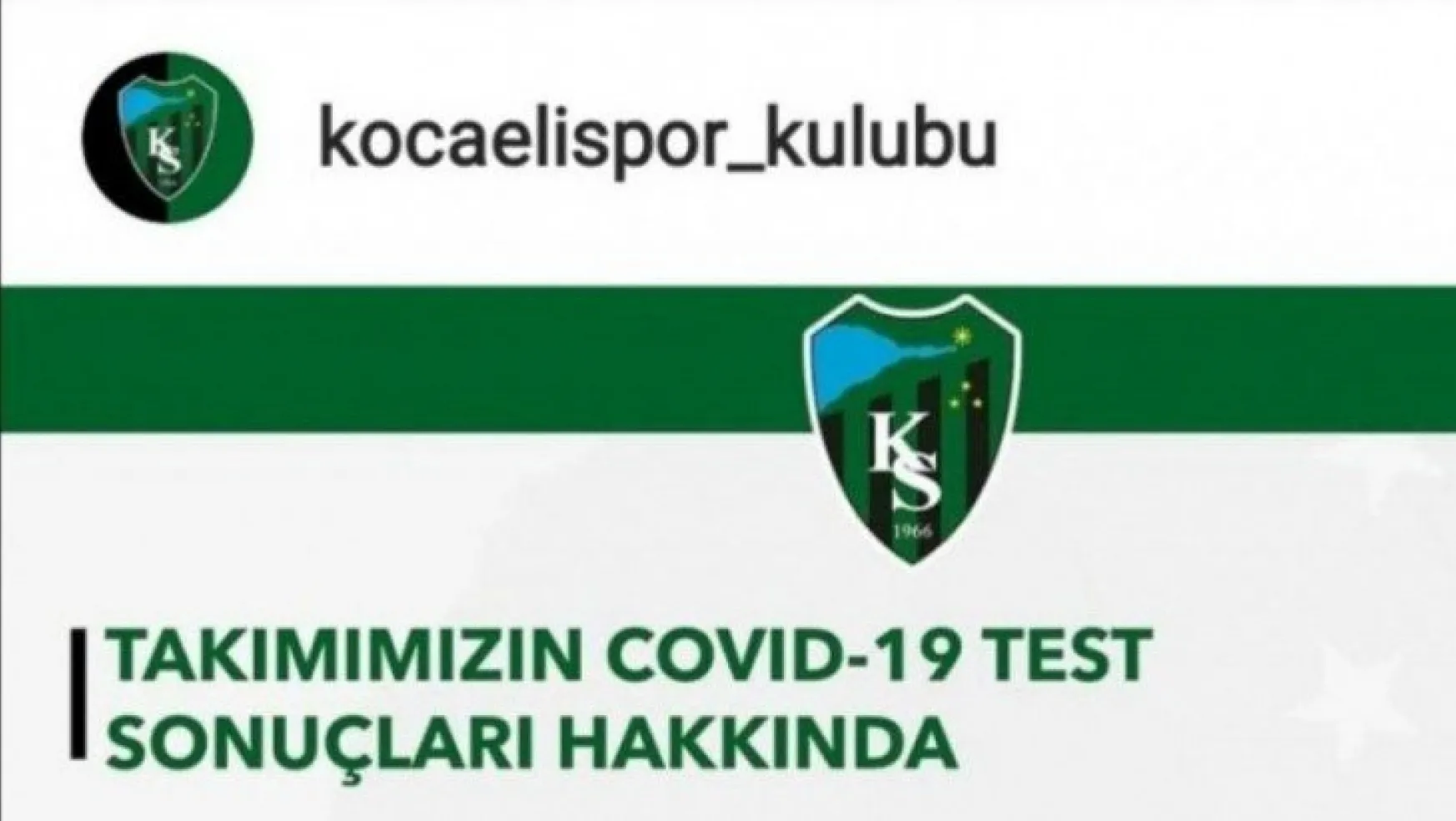 Kocaelispor'da korona virüs testleri negatif çıktı!