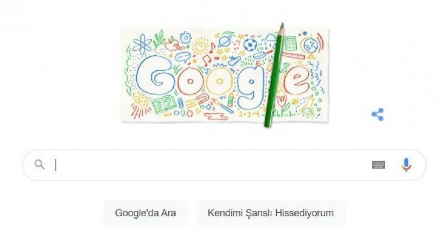 Okulun ilk günü Google'da doodle oldu
