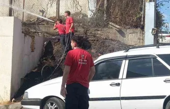 Elektrik direğinde kısa devre yangına sebep oldu