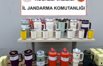 Kocaeli'de piyasa değeri yüksek ünlü markaya ait 100 termos ele geçirildi